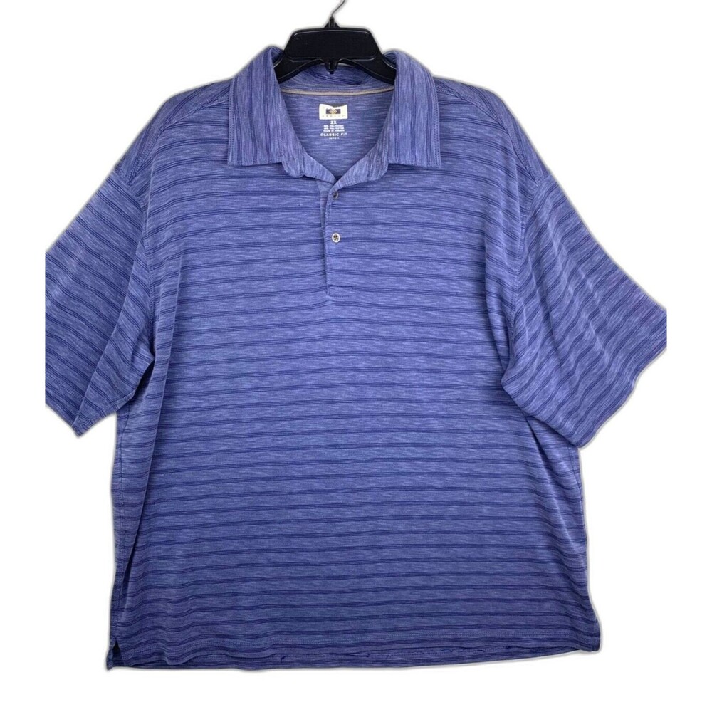 Joseph Abboud Shirt Mens 2X Blue Liquid Soft Classic Fit Short Sleeve Polo